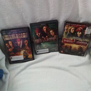 Pirates of the Caribbean 1, 2 and 3 dvds pre-owned